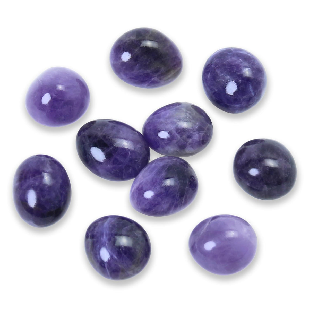 Tumbled Polished Natural Amethyst Stones Crystals and Healing Stones Quartz Bulk for Wicca Reiki Healing Energy Chakra Stones Witchcraft Supplies(10Pcs)