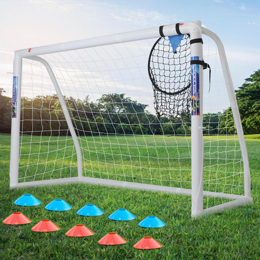 Hokicyos Soccer Goal for Backyard 10×6.5 6×4 and 8×6 Soccer Goals with Soccer Target Net and Mark Cones Weatherproof Soccer Goals with One Carry Bag and Soccer Net for Adults Practice or Games